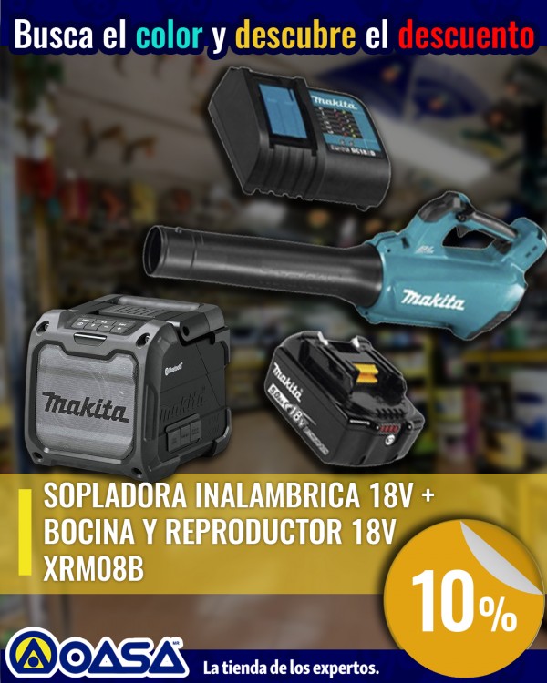 Imagen de SOPLADORA INAL�MBRICA MAKITA Dub184st + BOCINA MAKITA XRM08B
