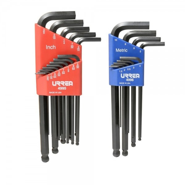 Imagen de JUEGO DE LLAVES HEXAGONALES TIPO L, COMBINADAS, PUNTA DE BOLA, 22 PIEZAS URREA 49822 